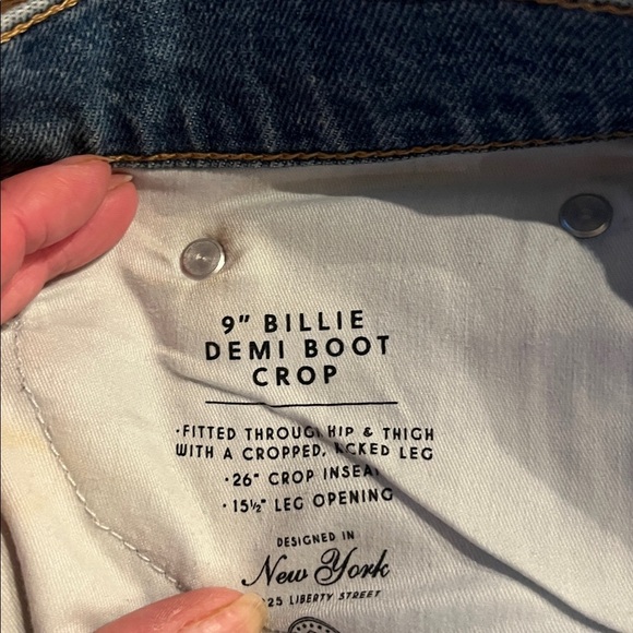 J CREW 9” Billie Demi crop boot crop jeans, size 31 - Picture 3 of 6